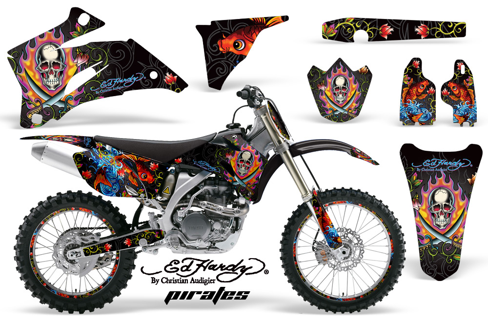 Yamaha YZ250F YZ450F 06-09 Ed Hardy Pirates Black NPs